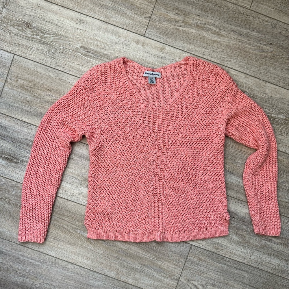 Tommy Bahama Long Sleeve Sweater Coral Small